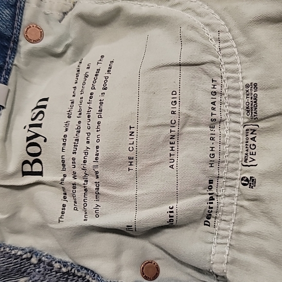 Free people ×Boyish THE CLINT Jeans $208 size 32 - Picture 11 of 16